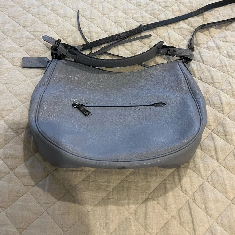 Coach Sutton Leather Hobo With Scattered Rivets Mist